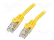 Patch cord; S/FTP; 6a; wire; Cu; LSZH; yellow; 0.5m; 27AWG GEMBIRD