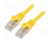 Patch cord; S/FTP; 6a; wire; Cu; LSZH; yellow; 1.5m; 27AWG GEMBIRD