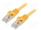 Patch cord; S/FTP; 6a; solid; Cu; LSZH; yellow; 5m; 27AWG; Cablexpert GEMBIRD