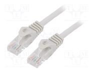 Patch cord; U/UTP; 6; stranded; CCA; PVC; grey; 5m; 26AWG; Cablexpert GEMBIRD