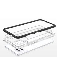 Clear 3in1 Case for Samsung Galaxy A42 5G Frame Gel Cover Black, Hurtel