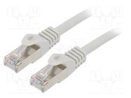 Patch cord; S/FTP; 6a; solid; Cu; LSZH; grey; 15m; 27AWG; Cablexpert GEMBIRD