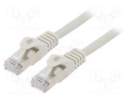 Patch cord; S/FTP; 6a; solid; Cu; LSZH; grey; 1m; 27AWG; Øcable: 5.8mm GEMBIRD