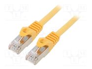 Patch cord; S/FTP; 6a; solid; Cu; LSZH; yellow; 1m; 27AWG; Cablexpert GEMBIRD