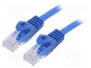 Patch cord; U/UTP; 6; stranded; CCA; PVC; blue; 5m; 26AWG; Cablexpert GEMBIRD