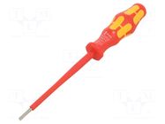 Screwdriver: insulated; slot; 3x0.5mm; Blade length: 100mm WERA