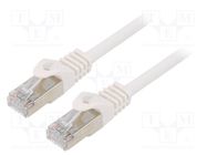 Patch cord; F/UTP; 6; stranded; CCA; PVC; white; 5m; RJ45 plug; 26AWG GEMBIRD