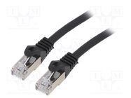 Patch cord; S/FTP; 6a; wire; Cu; LSZH; black; 5m; 27AWG; Øcable: 5.8mm GEMBIRD