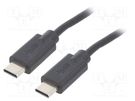Cable; USB 2.0; USB C plug,both sides; 2m; black QOLTEC