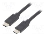 Cable; USB 3.1; USB C plug,both sides; 2.5m; black QOLTEC