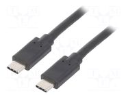 Cable; USB 3.1; USB C plug,both sides; 2.5m; black QOLTEC