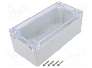 Enclosure: multipurpose; X: 80mm; Y: 160mm; Z: 60mm; ZP; light grey KRADEX