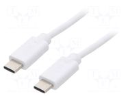 Cable; USB 2.0; USB C plug,both sides; 2m; white QOLTEC