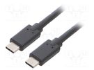 Cable; USB 3.1; USB C plug,both sides; 2m; black QOLTEC