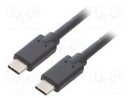 Cable; USB 3.1; USB C plug,both sides; 2m; black 