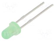 LED; green; 3mm; 15mcd; 80°; Front: convex; 2÷2.8VDC; No.of term: 2 LUMEX