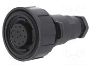 Connector: circular; plug; female; PIN: 12; w/o contacts; for cable BULGIN