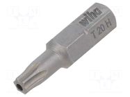 Screwdriver bit; Torx® with protection; T20H; 1/4"; STANDARD WIHA