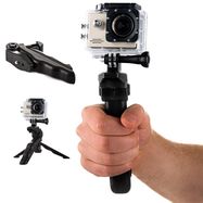 Mount with a mini tripod for GoPro SJCAM action cameras black, Hurtel