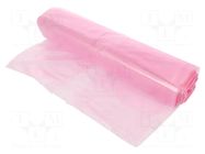 Waste bag; ESD; 25um; 15l; 50pcs; polyetylene; pink EUROSTAT GROUP