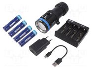 Torch: LED; L: 149.8mm; 1000lm,2000lm,4000lm; Ø: 59mm; IPX8; 4800K XTAR