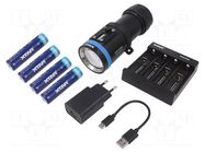 Torch: LED; IPX8; 1000lm,2000lm,4000lm; L: 149.8mm; Ø: 59mm; 4800K XTAR