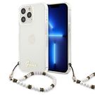 Guess GUHCP13LKPSWH iPhone 13 Pro / 13 6.1&quot; Transparent Hardcase White Pearl, Guess