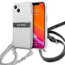 Guess GUHCP13SKC4GBSI iPhone 13 mini 5.4&quot; Transparent hardcase 4G Gray Strap Silver Chain, Guess