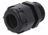 Cable gland; PG21; IP68; polyamide; black 