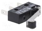 Microswitch SNAP ACTION; 10A/250VAC; 0.1A/80VDC; with roller ZF