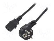 Cable; 3x1mm2; CEE 7/7 (E/F) plug angled,IEC C13 female; PVC; 3m ESPE
