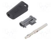 Connector: 4mm banana; plug; 19A; black; nickel plated STÄUBLI