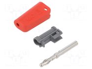 Connector: 4mm banana; plug; 19A; red; nickel plated STÄUBLI