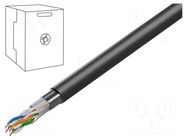 Wire; F/UTP; 4x2x24AWG; 5e; wire; Cu; Insulation: PVC; black; 305m GEMBIRD