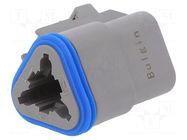 Connector: wire-wire; plug; female; PX0; PIN: 3; IP68; for cable BULGIN