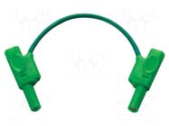 Ground/earth cable; banana plug,both sides; Len: 0.2m; green GW INSTEK