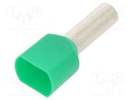 Tip: bootlace ferrule; insulated,double; copper; 6mm2; 14mm; green BM GROUP