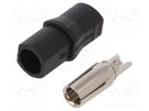 Plug; DC supply; SH4,0; female; PIN: 1; for cable; soldering; black AMASS