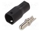 Plug; DC supply; SH4,0; male; PIN: 1; for cable; soldering; black AMASS