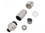 Connector: M12; plug; male; PIN: 4; 250V; shielded; gold-plated; 4A BINDER
