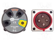 Three-phase adapter; 32A; banana socket x4,CEE plug x4; IP40 SONEL