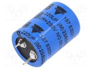 Capacitor: electrolytic; SNAP-IN; 220uF; 250VDC; Ø22x30mm; ±20% VISHAY