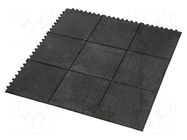 Gym mat; Width: 0.9m; L: 0.9m; rubber,nitryl; black; Thk: 18mm COBA EUROPE