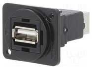 Coupler; USB A socket,USB B socket; FT; USB 2.0; metal; Thread: M3 CLIFF