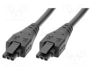 Cable; Micro-Fit 3.0; female; PIN: 2; Len: 0.5m; 8.5A; Colour: black 