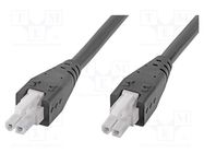 Cable; Mini-Fit Jr; female; PIN: 2; Len: 1m; 6A; Insulation: PVC MOLEX