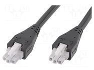 Cable; Mini-Fit Jr; female; PIN: 3; Len: 1m; 6A; Insulation: PVC; 1x3 MOLEX