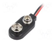 6F22 connector; 6F22,6LR61; Batt.no: 1; on cable; cables; 200mm KEYSTONE
