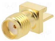 Connector: SMA; socket; female; card edge; horizontal; 50Ω; SMT 