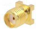 Socket; SMA; female; vertical; 50Ω; SMT; on PCBs; PTFE; gold-plated MUELLER ELECTRIC